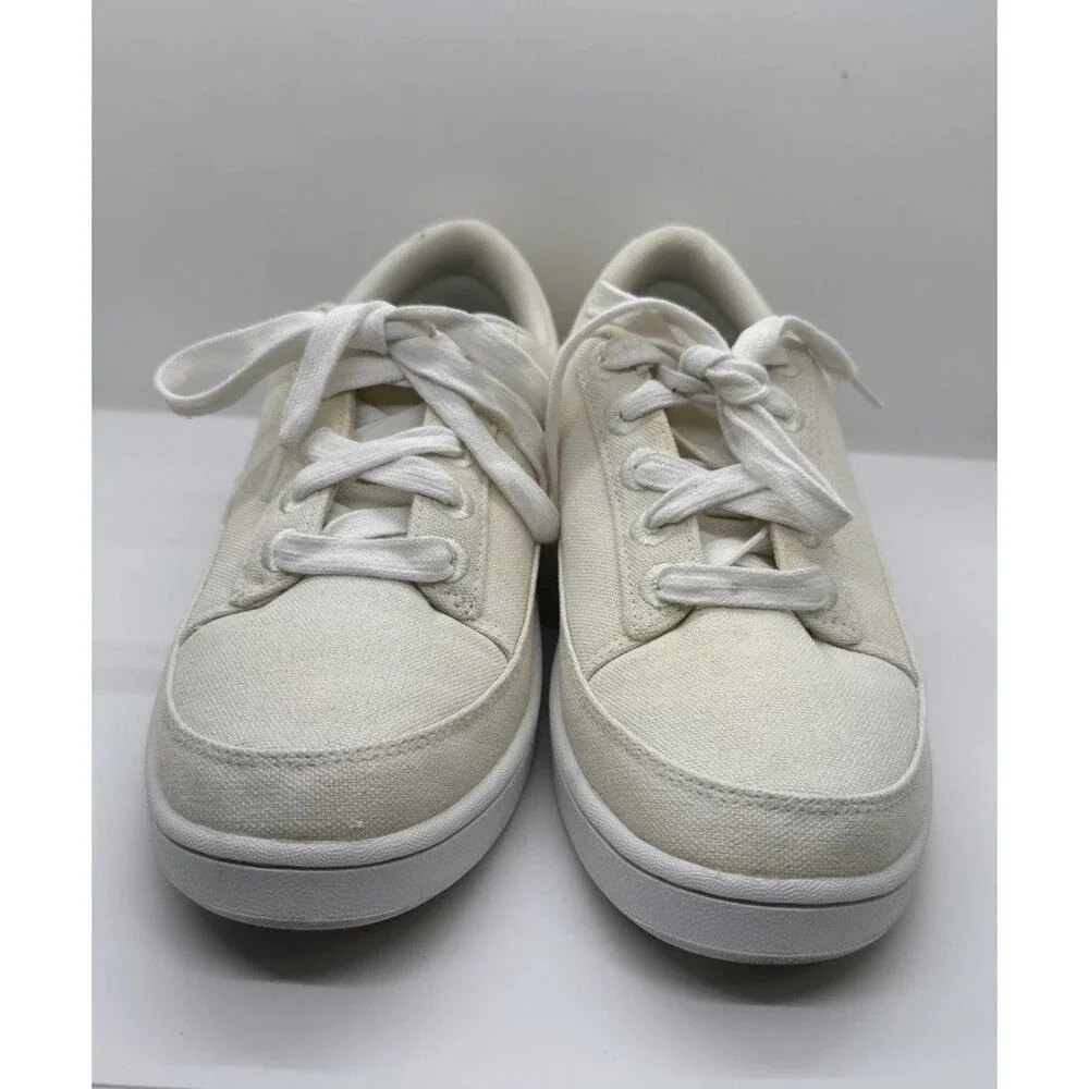 Allbirds Women's Lace Up Canvas Pacers Sneakers Shoes Casual Off White Size 8 - Picture 4 of 13